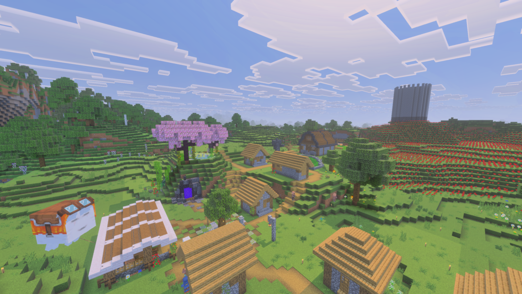 Sunmead Village, one of the first inhabited areas on the Evercraft Chapter Two Minecraft Realm