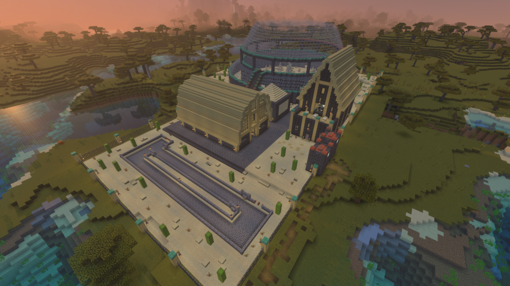 HalfMacaroon's desert themed camel jousting and combat arena on the Evercraft S5 Minecraft Realm