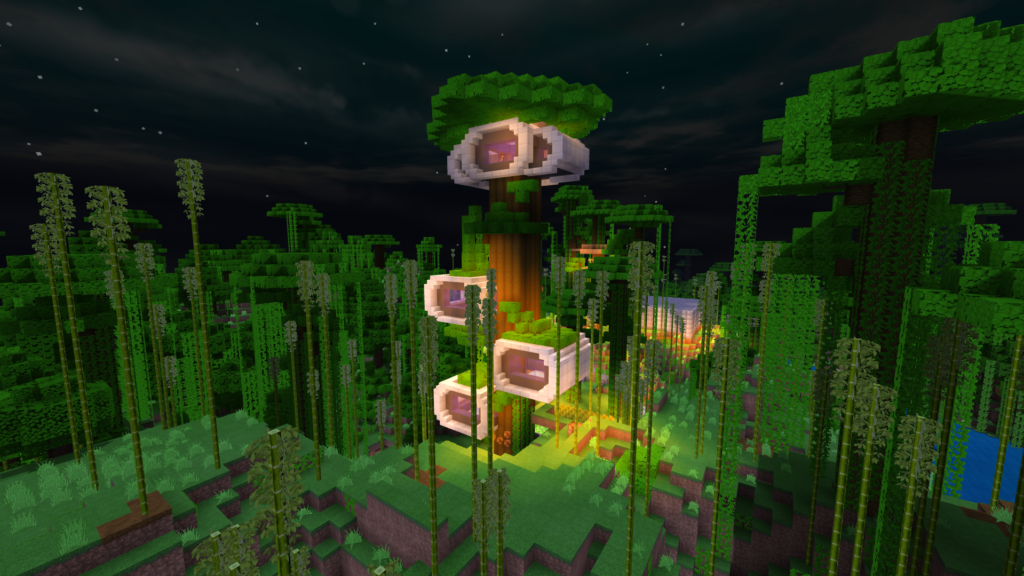 End0man's treehouse base on the Evercraft v2 Minecraft Realm