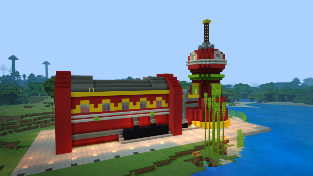 MagmaFighter's Futurama-inspired "Planet Express" base on the Evercraft v1 Minecraft Realm
