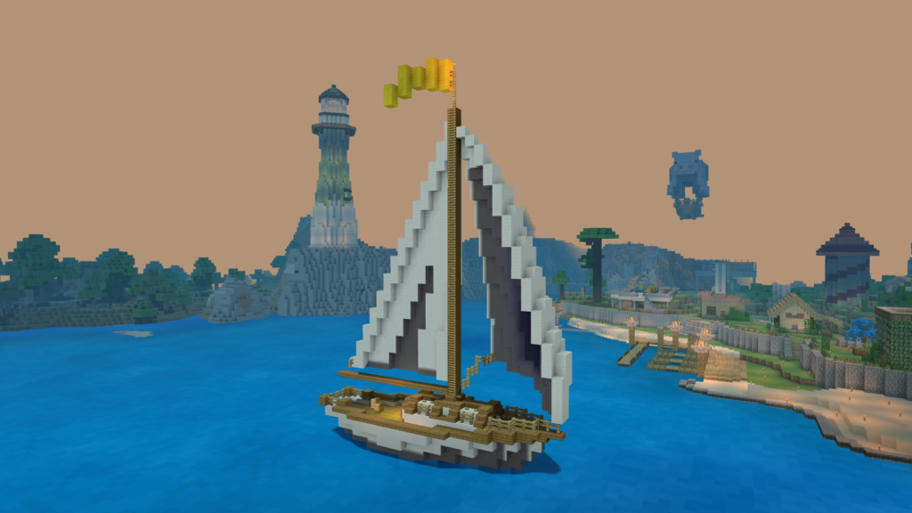 Greenstone bay on the Evercraft v1 Minecraft Realm