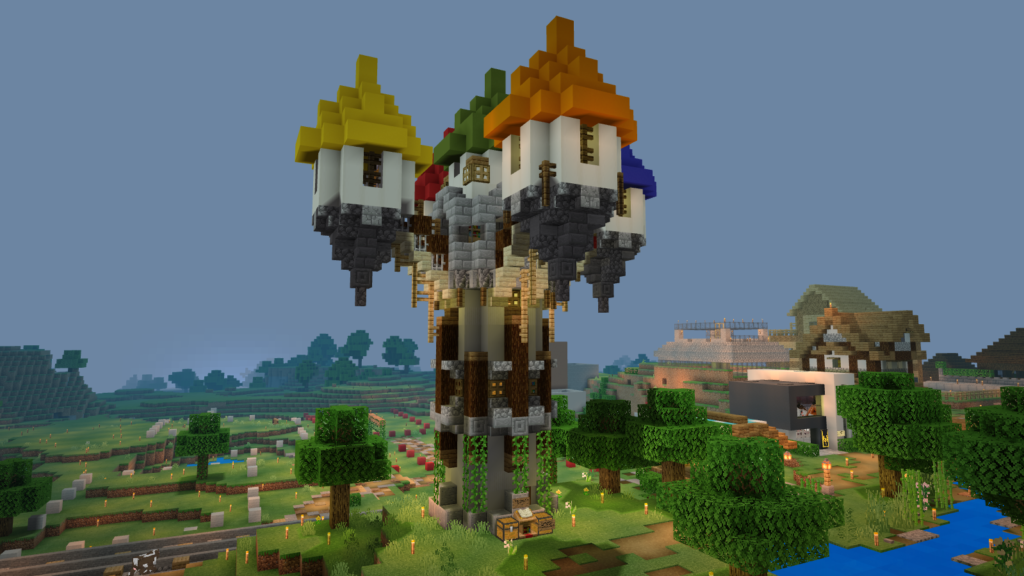 End0man's tower on the Evercraft v1 Minecraft Realm