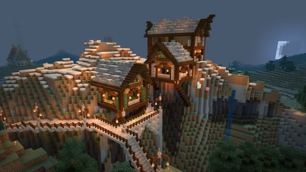 SkyTheGuy's mountain retreat base on the Evercraft v1 Minecraft Realm