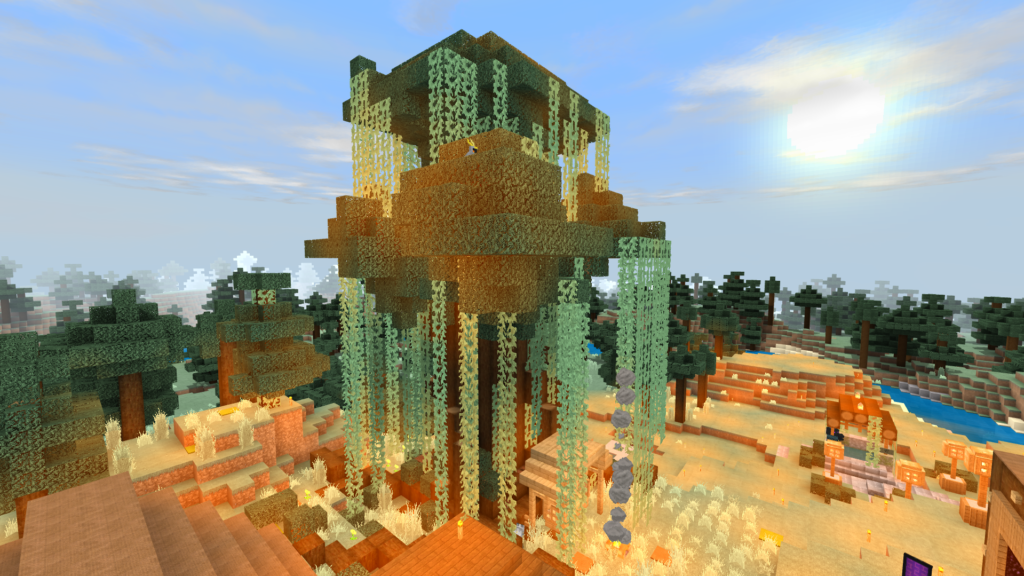 Thom's custom tree on the Evercraft v2 Minecraft Realm