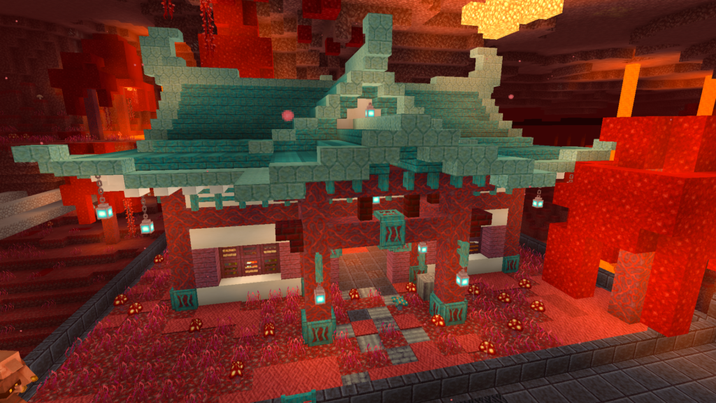 Thom's Nether portal enclosure on the Evercraft v3 Minecraft Realm