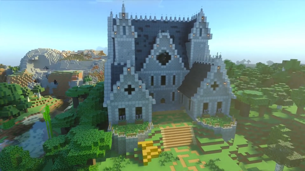 Mumkenneth's castle base on the Evercraft S4 Minecraft server