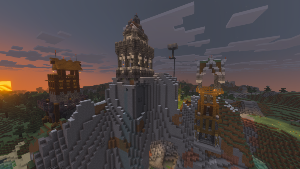 CelticDragon's mountain-top base on the Evercraft Summer Season Minecraft server